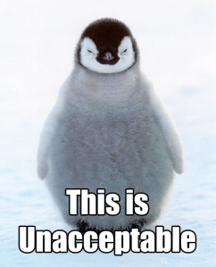 unaccepting penguin